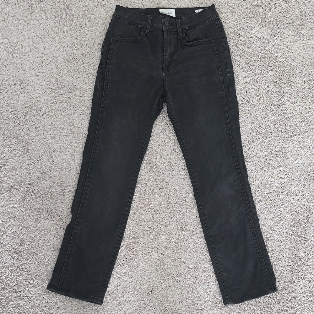 Frame Denim Women's Black Straight Leg Jeans